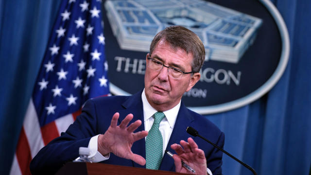 U.S. Secretary of Defense Ashton Carter speaks during a press conference with India’s Minister of Defence Manohar Parrikar at the Pentagon on Aug. 29, 2016, in Washington, D.C. 