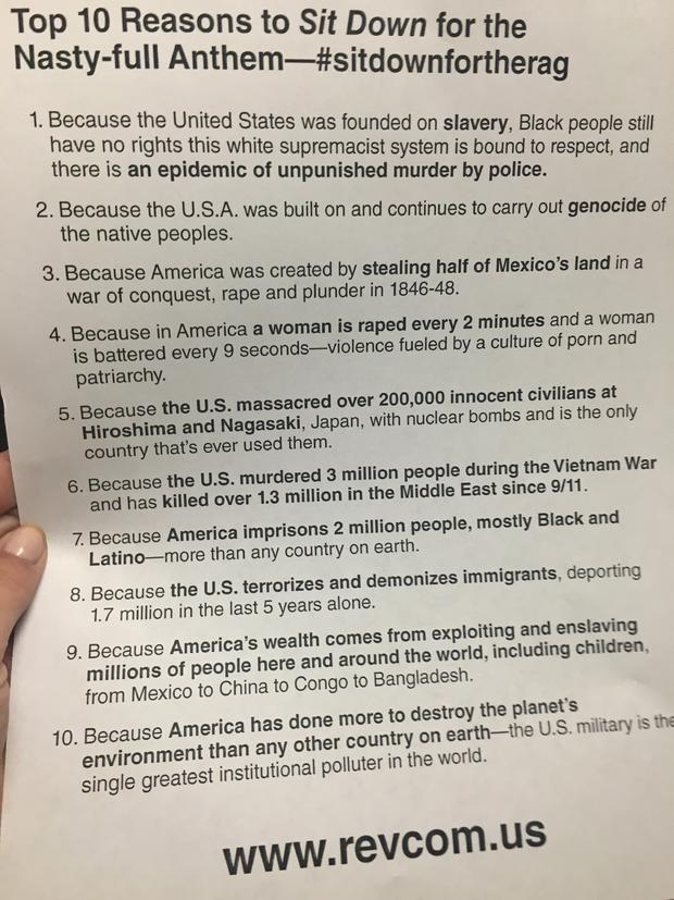 Flyer handed out by Communist Party activists 