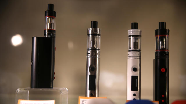 E-cigarettes are displayed at Gone With the Smoke Vapor Lounge on May 5, 2016, in San Francisco, California. 