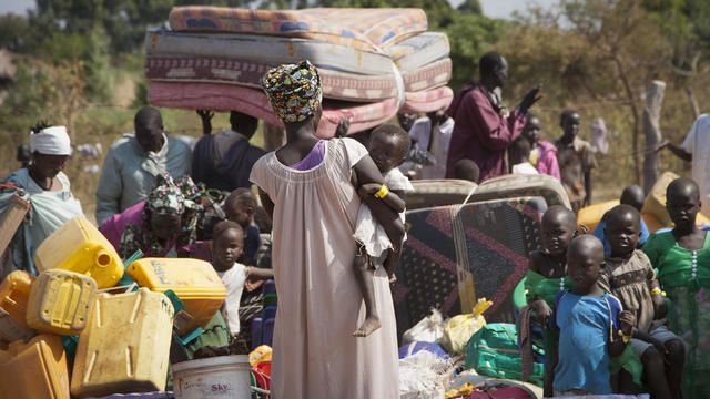 Refugees who fled violence in South Sudan and crossed the border into Uganda 