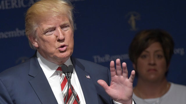 Republican presidential nominee Donald Trump speaks at The Remembrance Project luncheon in Houston, Texas, on Sept. 17, 2016. The Remembrance Project is a support group for families with relatives killed by illegal immigrants. 