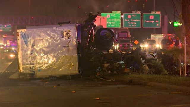 A tractor-trailer carrying a father and his two sons crashed on Interstate 45 in Houston on Oct. 14, 2016. 
