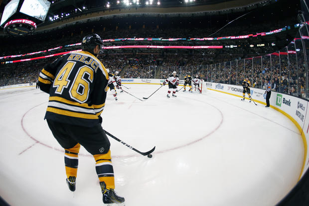 David Krejci - NHL: OCT 20 Devils at Bruins 