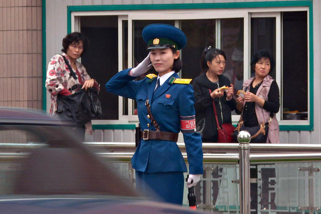 north korean traffic women
