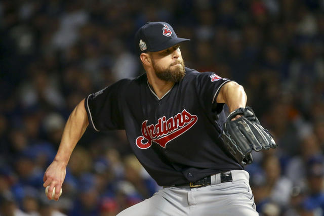 Kluber, Indians beat Cubs 7-2, now lead World Series 3-1