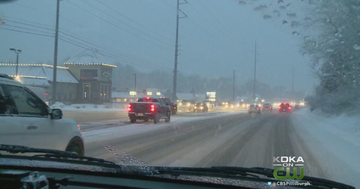 Snowfall Causes Slick Roads Rush Hour Fender Benders Cbs Pittsburgh