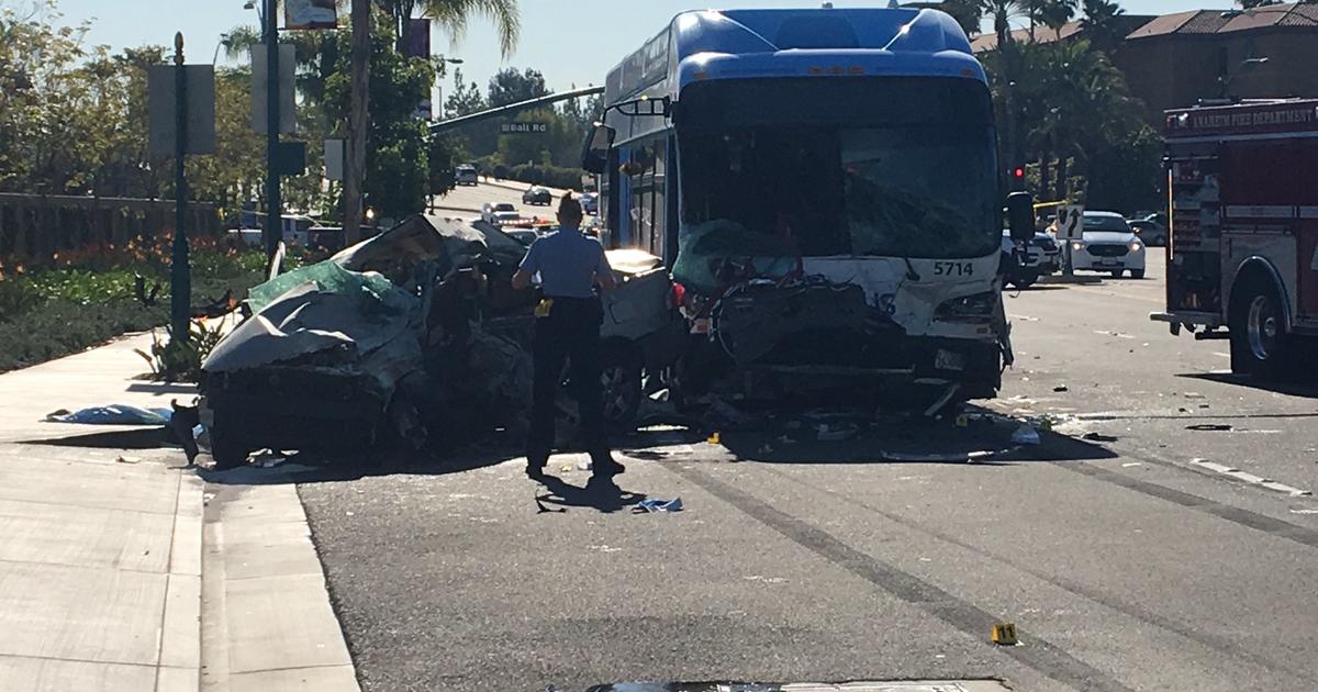 Driver Killed, 14 Hurt In Anaheim Bus Crash - CBS Los Angeles