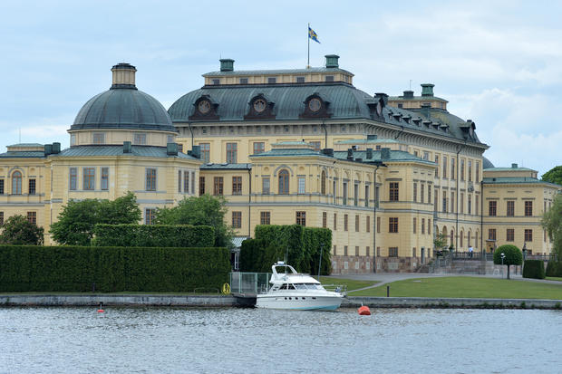 King Carl Gustav’s boat is moored outside Drottningholm Castle during preparations for Princess Leonore’s royal christening on June 7, 2014, in Drottningholm, Sweden. 
