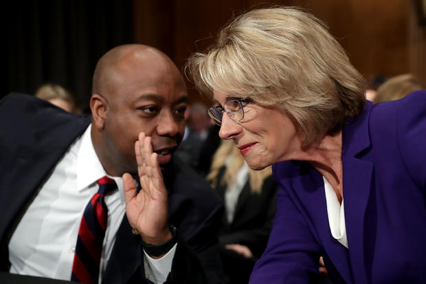 Trump's Selection For Education Secretary Betsy DeVos Testifies During Her Senate Confirmation Hearing 