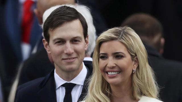 Ivanka Trump and husband Jared Kushner arrive at inauguration ceremonies swearing in Donald Trump as the 45th president of the United States on the west front of the U.S. Capitol in Washington Jan. 20, 2017. 