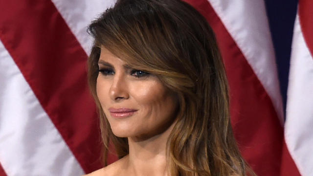 First lady Melania Trump is seen at the Salute to Our Armed Services Inaugural Ball at the National Building Museum in Washington Jan. 20, 2017. 