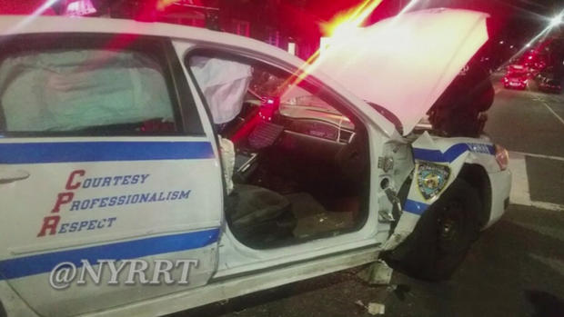 NYPD Patrol Car Hit 