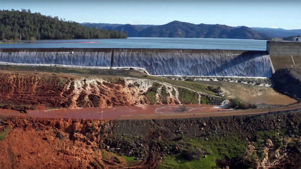 Auxiliary Spillway at Oroville Dam Feb. 11, 2017 
