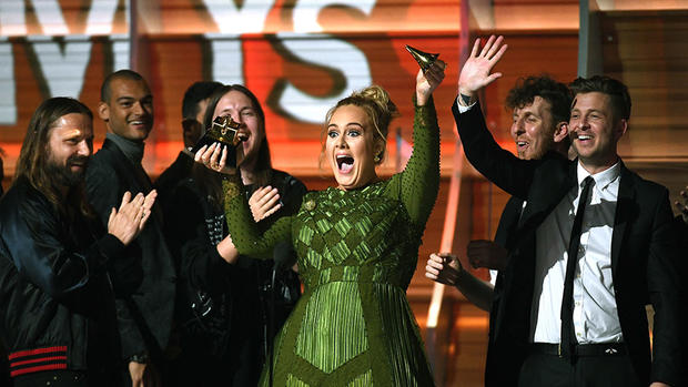 Photo Credit: LOS ANGELES, CA - FEBRUARY 12: Recording artist Adele, winner of Album of the Year for \'25,\' speaks onstage during The 59th GRAMMY Awards at STAPLES Center on February 12, 2017 in Los Angeles, California. (Photo by Kevork Djansezian/Getty Images) 