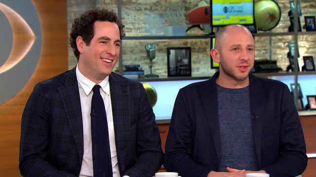 Randy Goldberg, left, and Dave Heath, co-founders of the Bombas sock company, are interviewed on &ldquo;CBS This Morning&rdquo; on Feb. 24, 2017. 