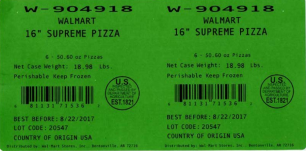 pizza recall label 