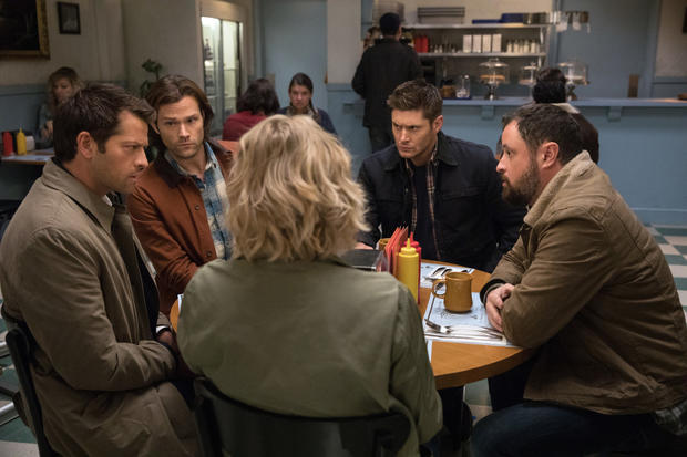 Castiel, Sam, Dean, Wally and Mary Winchester 