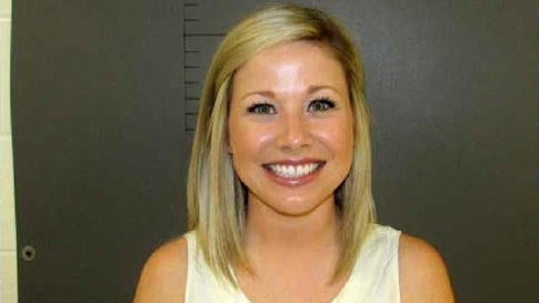 Sarah Fowlkes is seen in a police booking photo provided to CBS affiliate KEYE-TV. 
