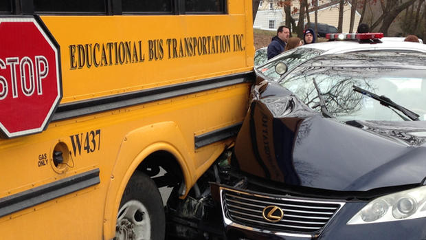 School Bus, Car Crash In Melville 