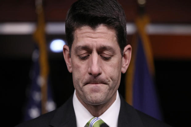 House Speaker Paul Ryan delivers remarks at a press conference at the U.S. Capitol after President Trump’s health care bill was pulled from the floor of the House of Representatives March 24, 2017, in Washington. 