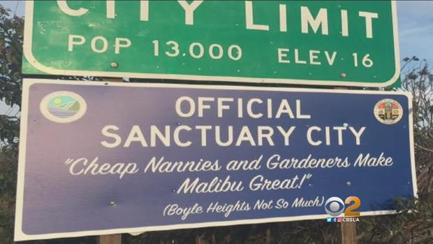 Malibu sanctuary city sign 