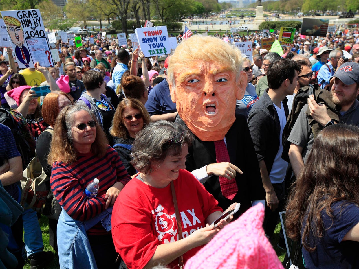 Tax Day protesters demand Trump release tax returns