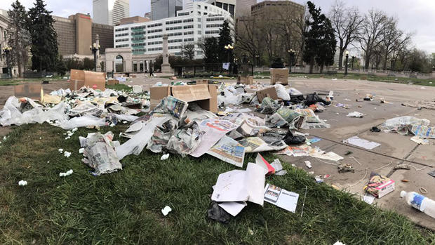 Civic Center Park trash 