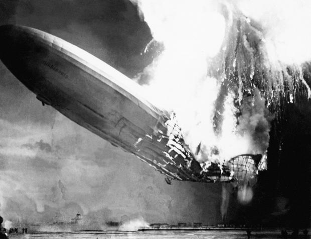German giant airship Zeppelin "Hindenburg" explode 