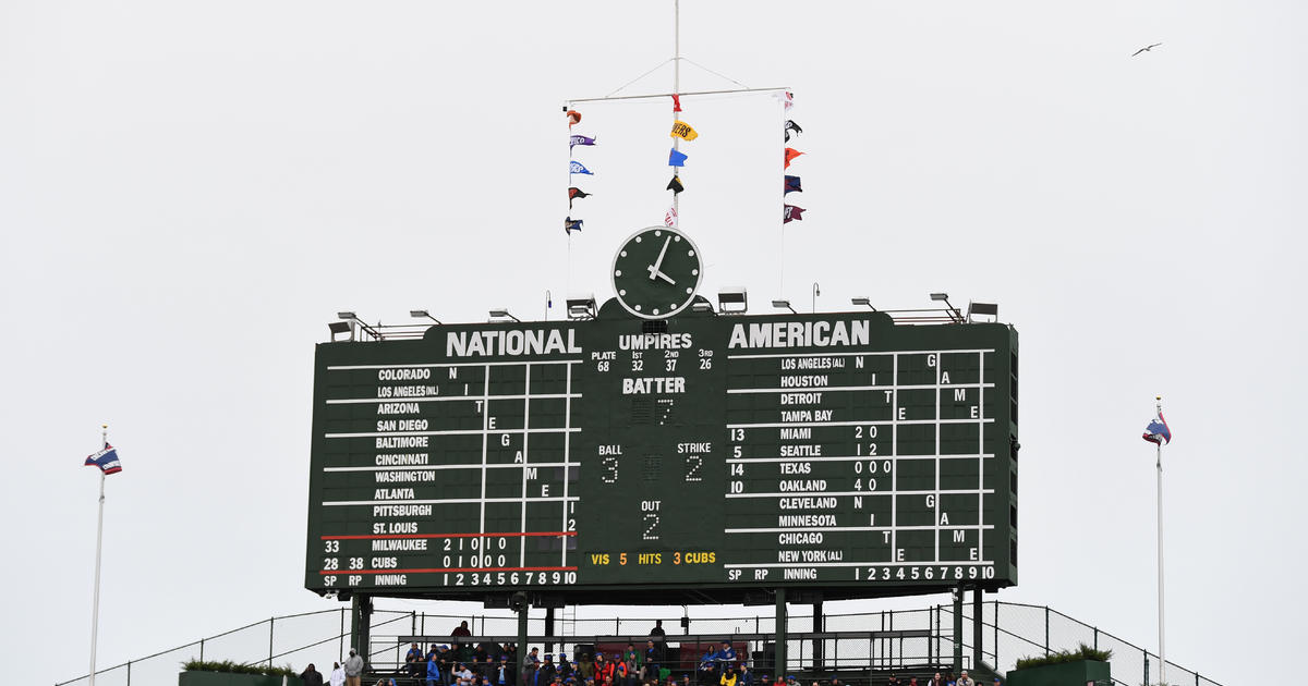 Levine: Could A Schwarber Or Bryant Home Run Ever Reach Wrigley Field's  Center-Field Scoreboard? - CBS Chicago