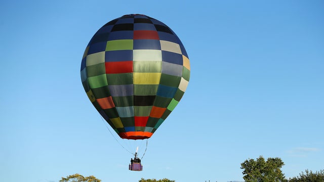 Murray Shaw flies Whiskey during the Meander over Martinborough event at the Wairarapa Balloon Festival on April 16, 2017, in Martinborough, New Zealand. 