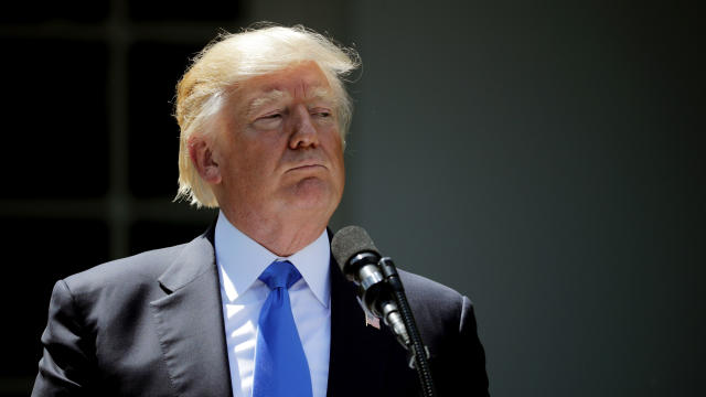 President Trump holds a joint news conference with Romanian President Klaus Iohannis in the Rose Garden at the White House June 9, 2017, in Washington. 