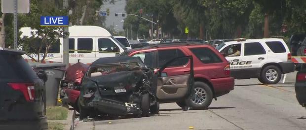 Carjacking Suspect Shot, Killed By Officers In South Gate After Wild Pursuit, Crash 