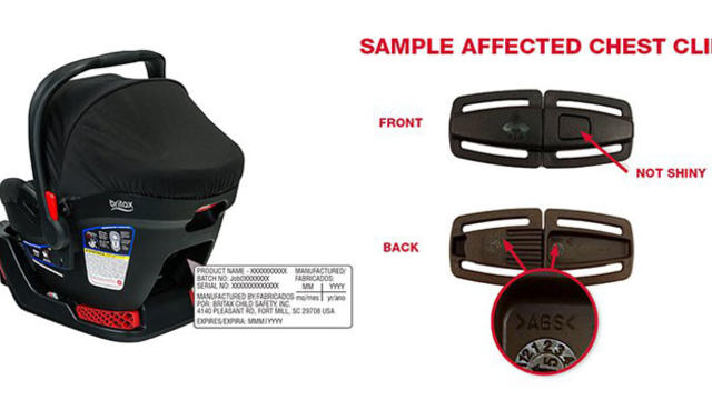 Britax chest outlet clip recall