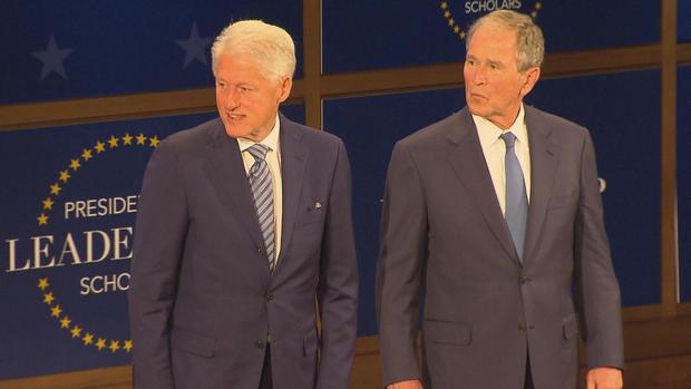Bill Clinton and George W. Bush 
