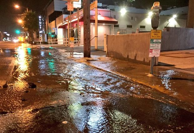 Water Main Break Closes Busy West Hollywood Intersection 