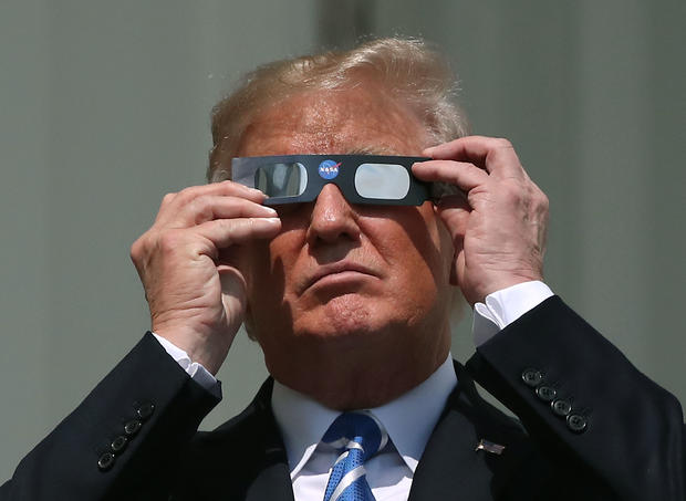 President Trump Views The Eclipse From The White House 