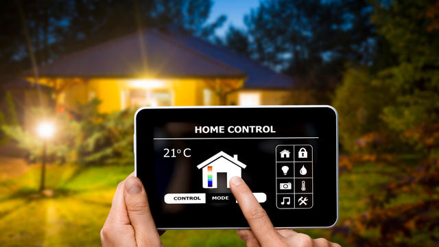 Remote home control system on a digital tablet. 