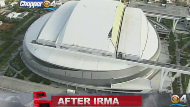 Marlins Park appears damaged after Hurricane Irma hit Miami