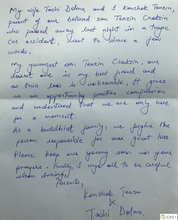 Chokzin family letter 