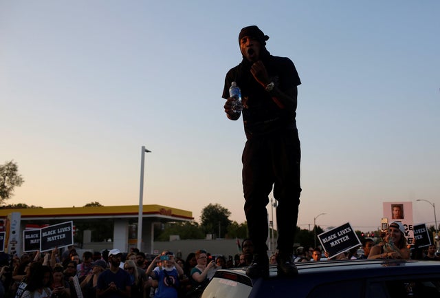 People march through West County Mall after the not guilty verdict in the murder trial of Jason Stockley in St. Louis