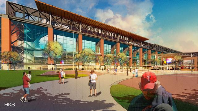 Renderings of new Texas Rangers ballpark
