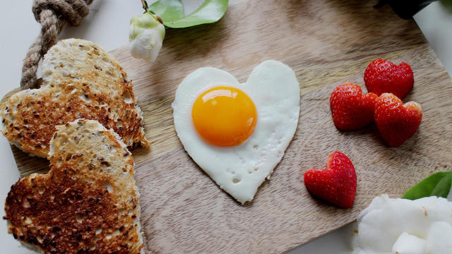 Heart Valentine's day breakfast 