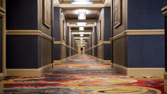 A hallway inside the Mandalay Bay Resort and Casino on the Las Vegas Strip in Las Vegas, Nevada, is seen in this photo obtained by CBS News on Oct. 3, 2017. 
