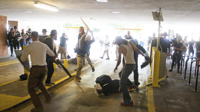 Confederate Monument Protest Beating 