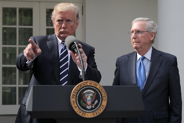 President Trump And Sen. Mitch McConnell Address Media After Working Lunch 