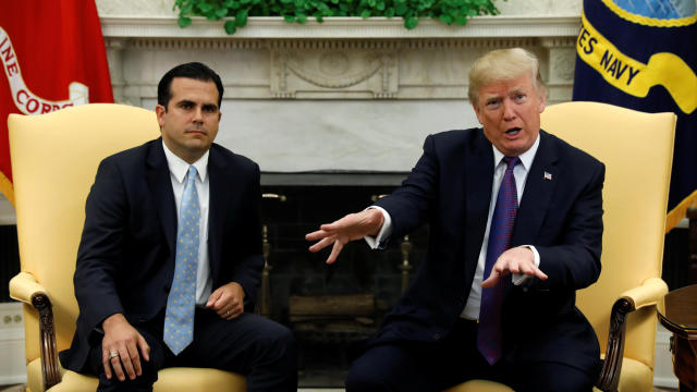 Trump meets Puerto Rico Governor Rossello at the White House in Washington 