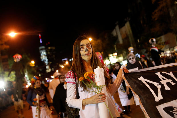 People participate in the New York City Halloween parade in New York City 
