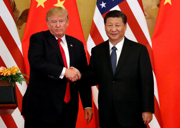 U.S. President Donald Trump and China's President Xi Jinping make joint statements at the Great Hall of the People in Beijing 