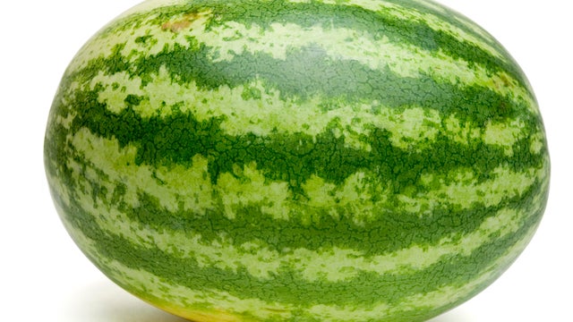 A ripe watermelon isolated on a white background 