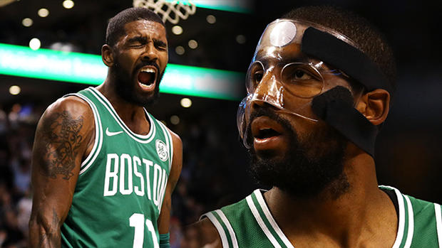 Kyrie Irving mask Celtics-Warriors 